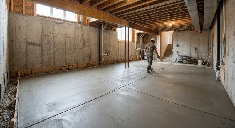 Basement Concrete Installation in North Scituate, RI