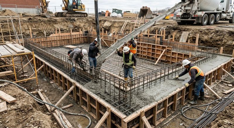 Basement Concrete Installation in Plainville, MA