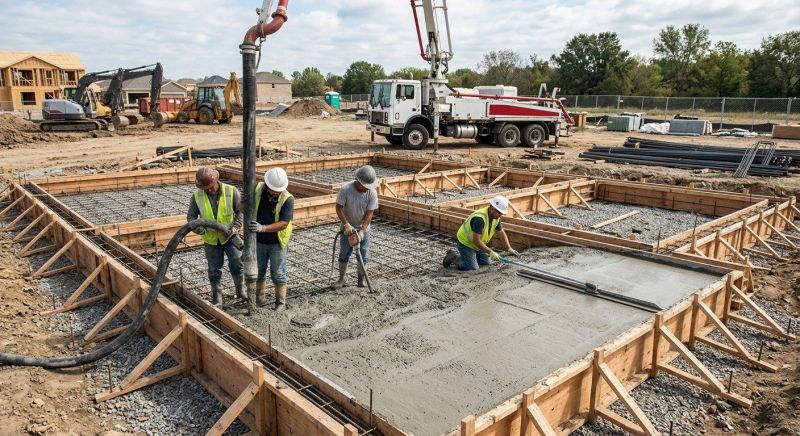 Foundation Wall Pouring in Norton, MA
