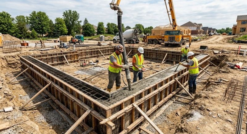 Foundation Wall Pouring in Sharon, MA